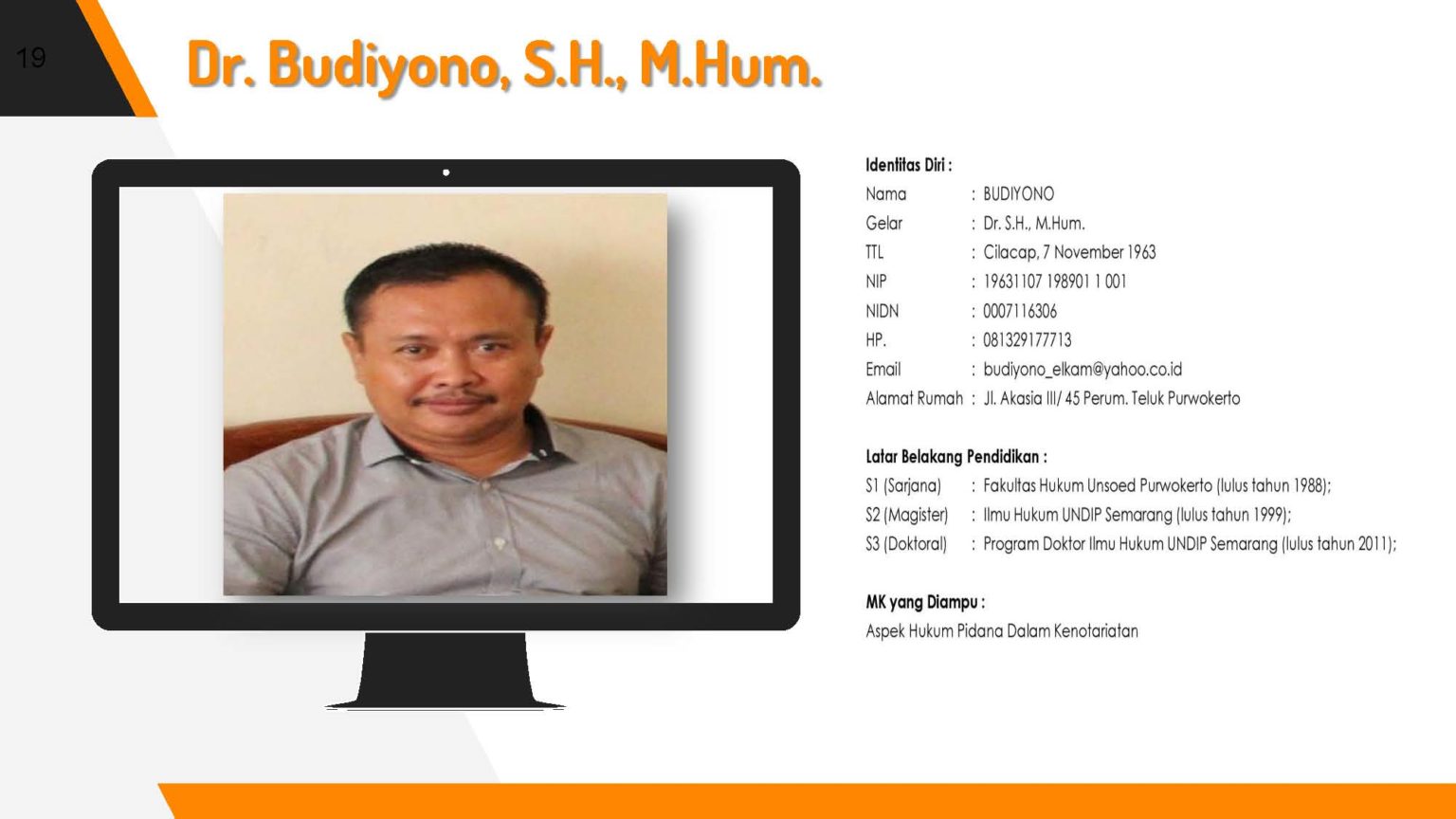 DR BUDIYONO S H M HUM Magister Kenotariatan